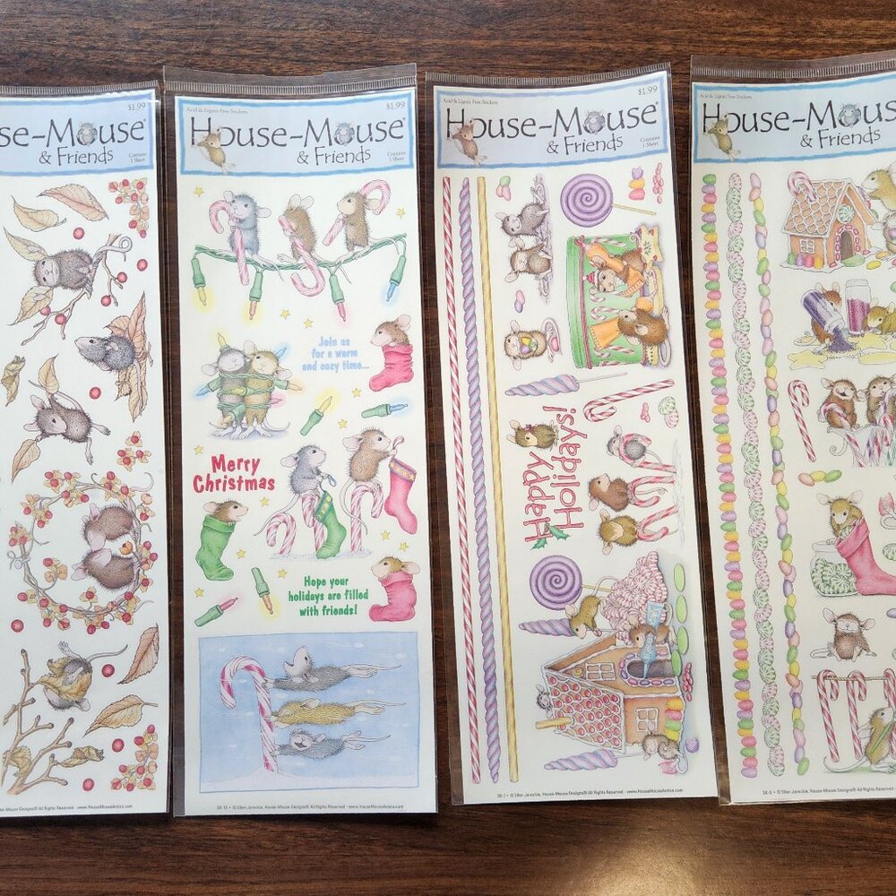 House-Mouse & Friends Stickers - Lot of 4 (Set Number 3)